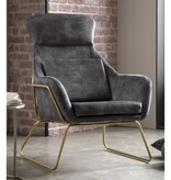 SalesFever Loungestoel van grijs fluweel
