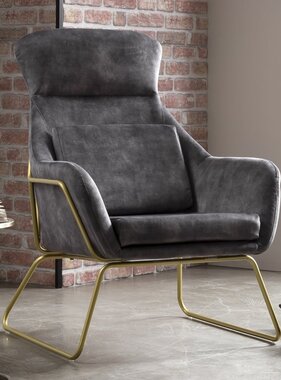 SalesFever Loungestoel van grijs fluweel