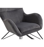SalesFever Schommelstoel in lamsvachtlook donkergrijs