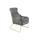 SalesFever Loungestoel van grijs fluweel