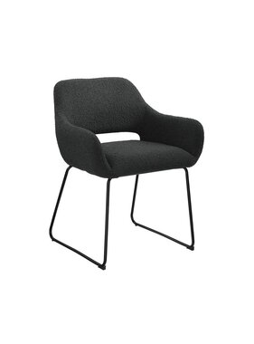 SalesFever Fauteuil met ruguitsparing Bouclé stof antraciet