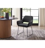 SalesFever Fauteuil met ruguitsparing Bouclé stof antraciet