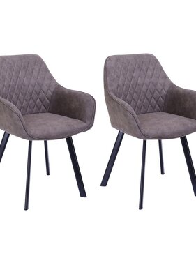 SalesFever Set van 2 fauteuils in taupe microvezel