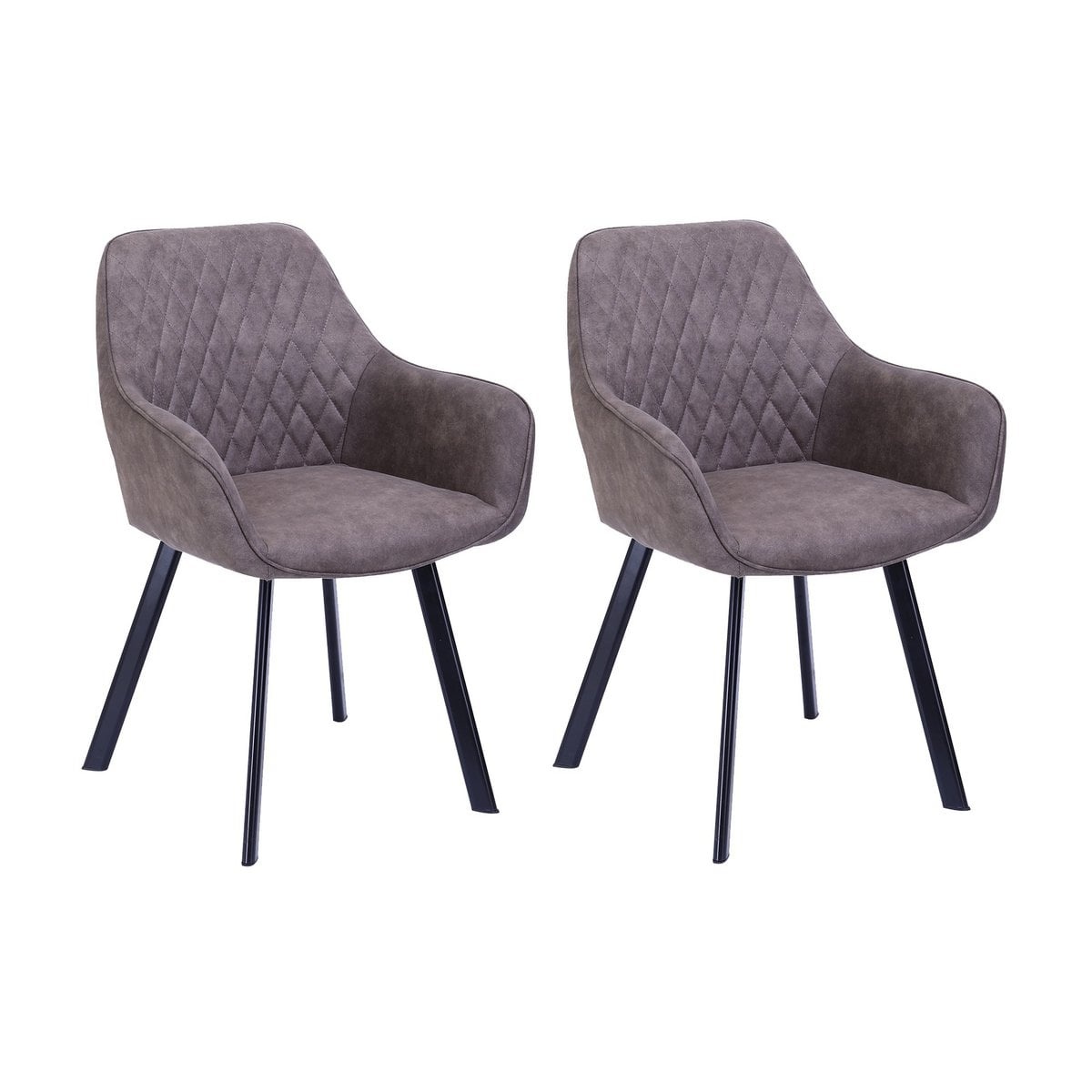 SalesFever Set van 2 fauteuils in taupe microvezel