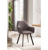 SalesFever Set van 2 fauteuils in taupe microvezel