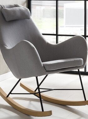 SalesFever Schommelstoel grijs textiel