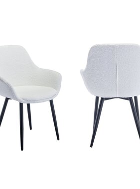 SalesFever Fauteuil Bouclé stof wit set van 2