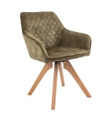SalesFever Fauteuil vintage fluweel velours, groen