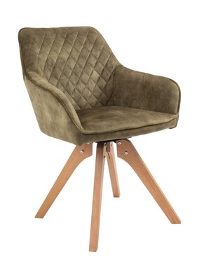 SalesFever Fauteuil vintage fluweel velours, groen