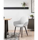 SalesFever Fauteuil Bouclé stof wit set van 2