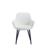 SalesFever Fauteuil Bouclé stof wit set van 2