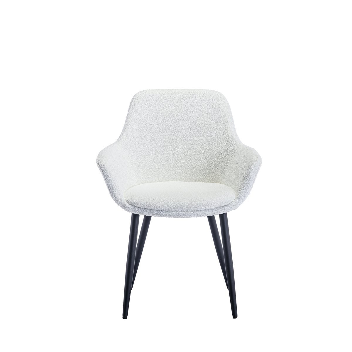 SalesFever Fauteuil Bouclé stof wit set van 2