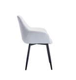 SalesFever Fauteuil Bouclé stof wit set van 2