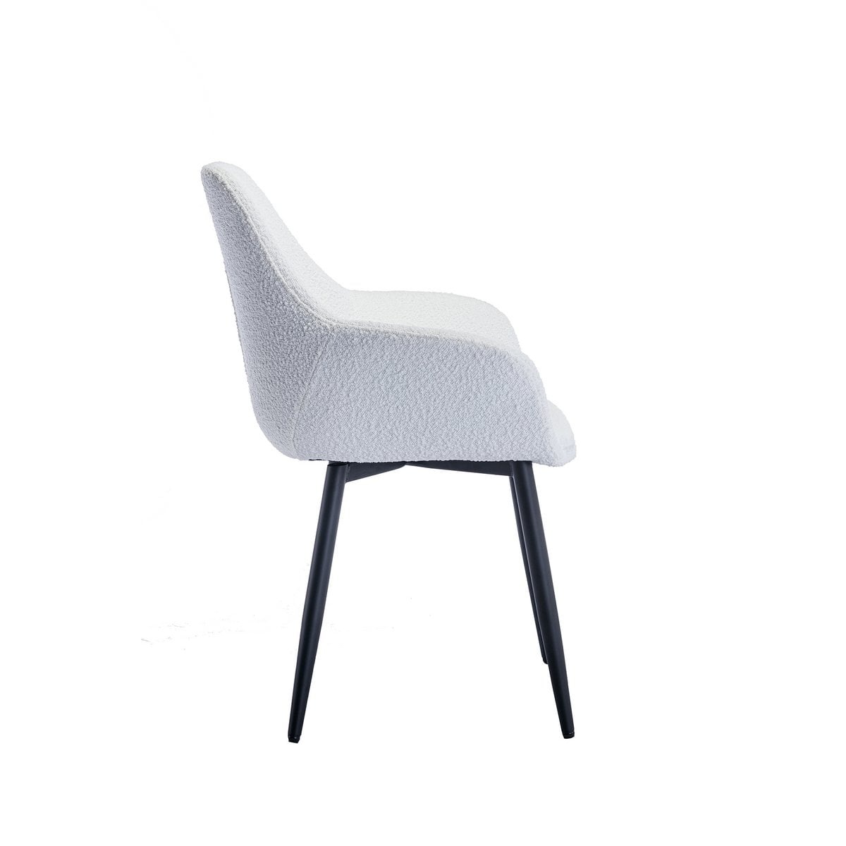 SalesFever Fauteuil Bouclé stof wit set van 2