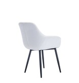 SalesFever Fauteuil Bouclé stof wit set van 2