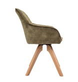 SalesFever Fauteuil vintage fluweel velours, groen