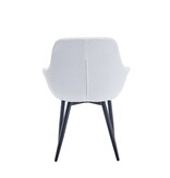 SalesFever Fauteuil Bouclé stof wit set van 2