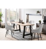 SalesFever Fauteuil Bouclé stof wit set van 2