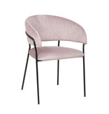 SalesFever Stoel fluweel met doorgestikte rug roos