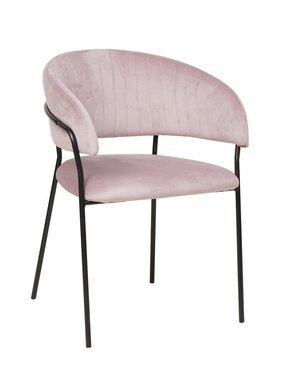 SalesFever Stoel fluweel met doorgestikte rug roos