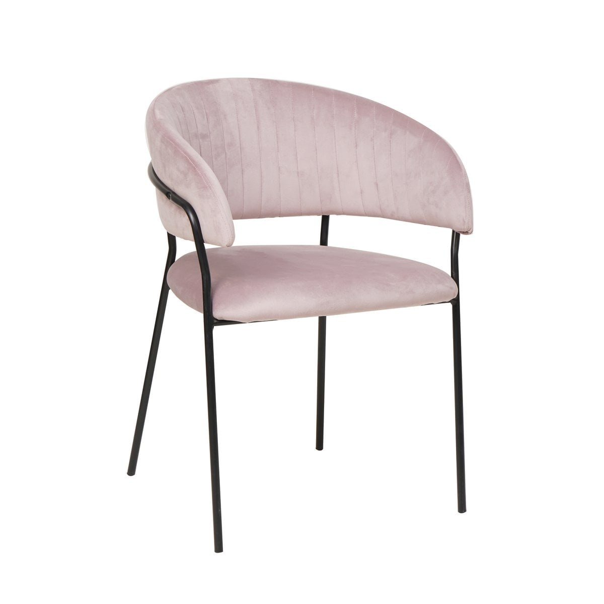 SalesFever Stoel fluweel met doorgestikte rug roos