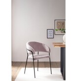 SalesFever Stoel fluweel met doorgestikte rug roos