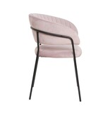 SalesFever Stoel fluweel met doorgestikte rug roos