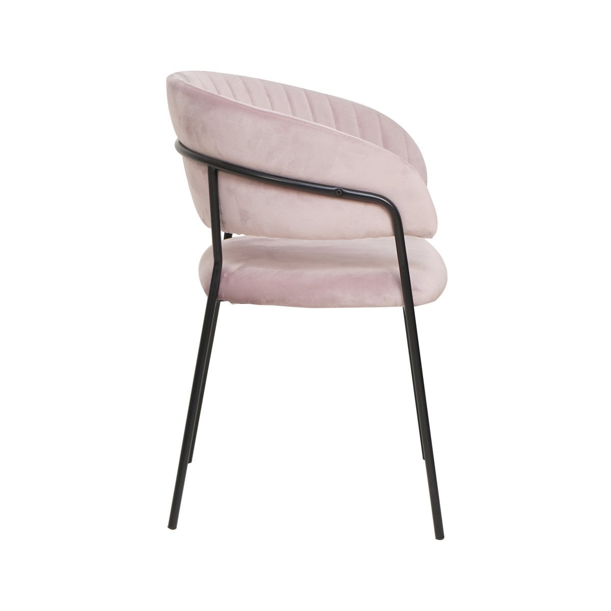 SalesFever Stoel fluweel met doorgestikte rug roos