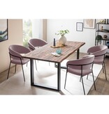 SalesFever Stoel fluweel met doorgestikte rug roos