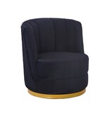 SalesFever Zwart fluwelen draaifauteuil