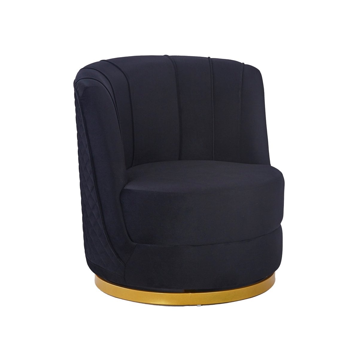 SalesFever Zwart fluwelen draaifauteuil