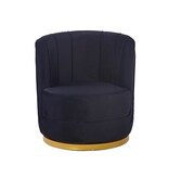 SalesFever Zwart fluwelen draaifauteuil