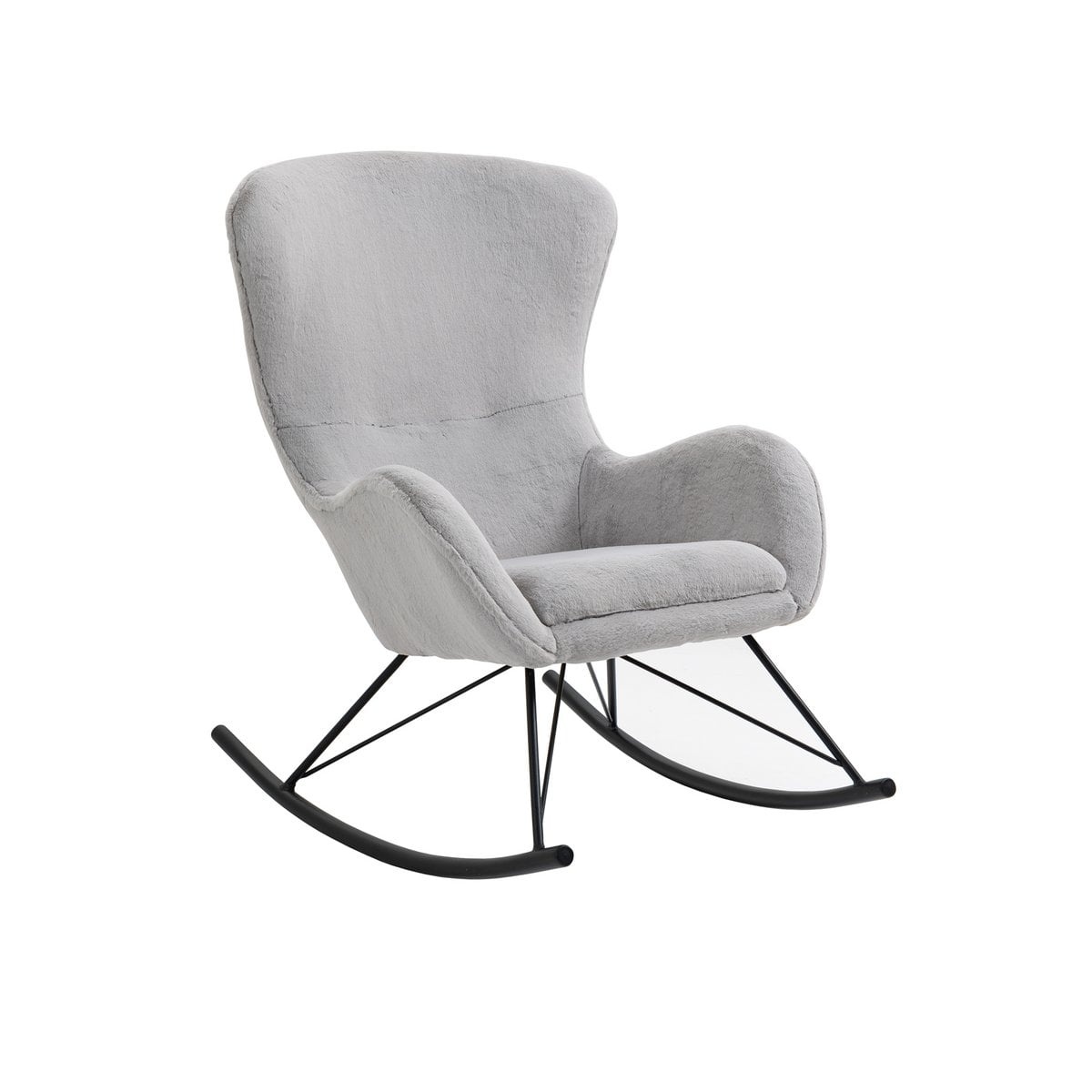 SalesFever Schommelstoel in lamsvachtlook lichtgrijs