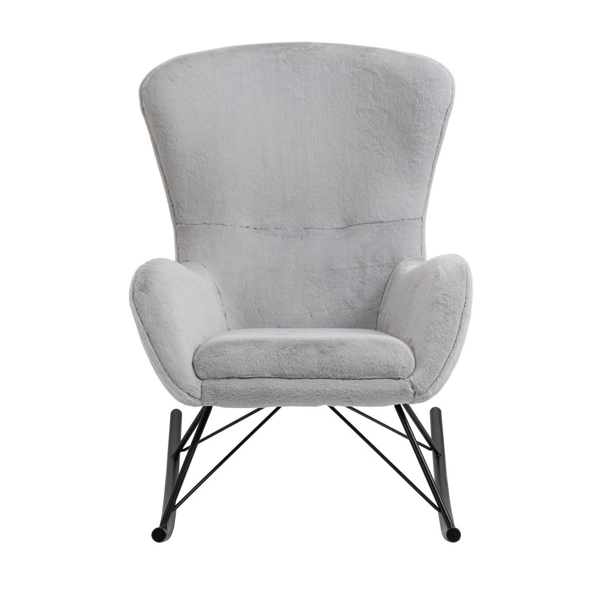 SalesFever Schommelstoel in lamsvachtlook lichtgrijs