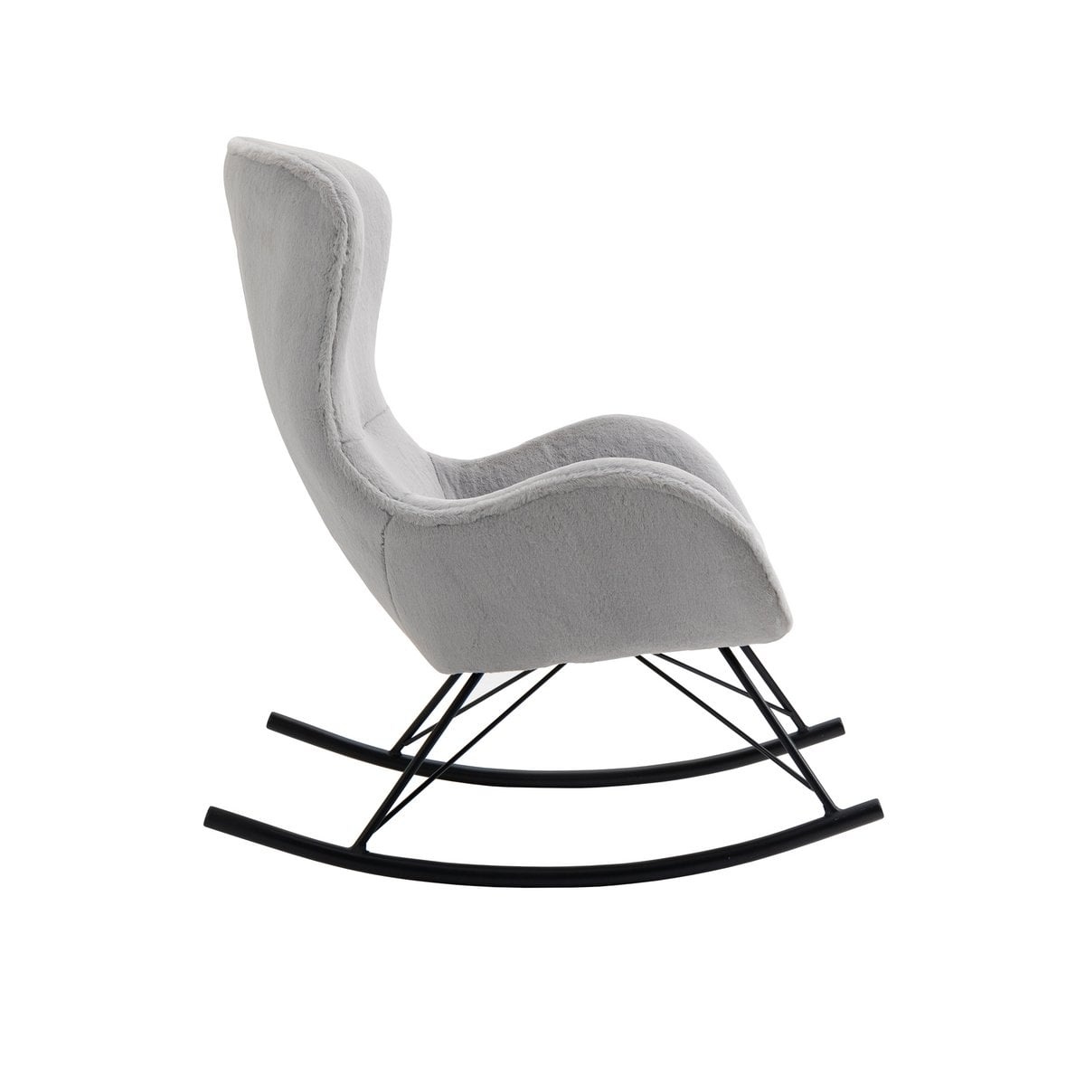 SalesFever Schommelstoel in lamsvachtlook lichtgrijs