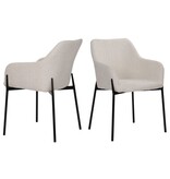 KantoormeubelenPlus Set van 2 fauteuils met bouclé hoes