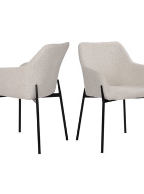 KantoormeubelenPlus Set van 2 fauteuils met bouclé hoes
