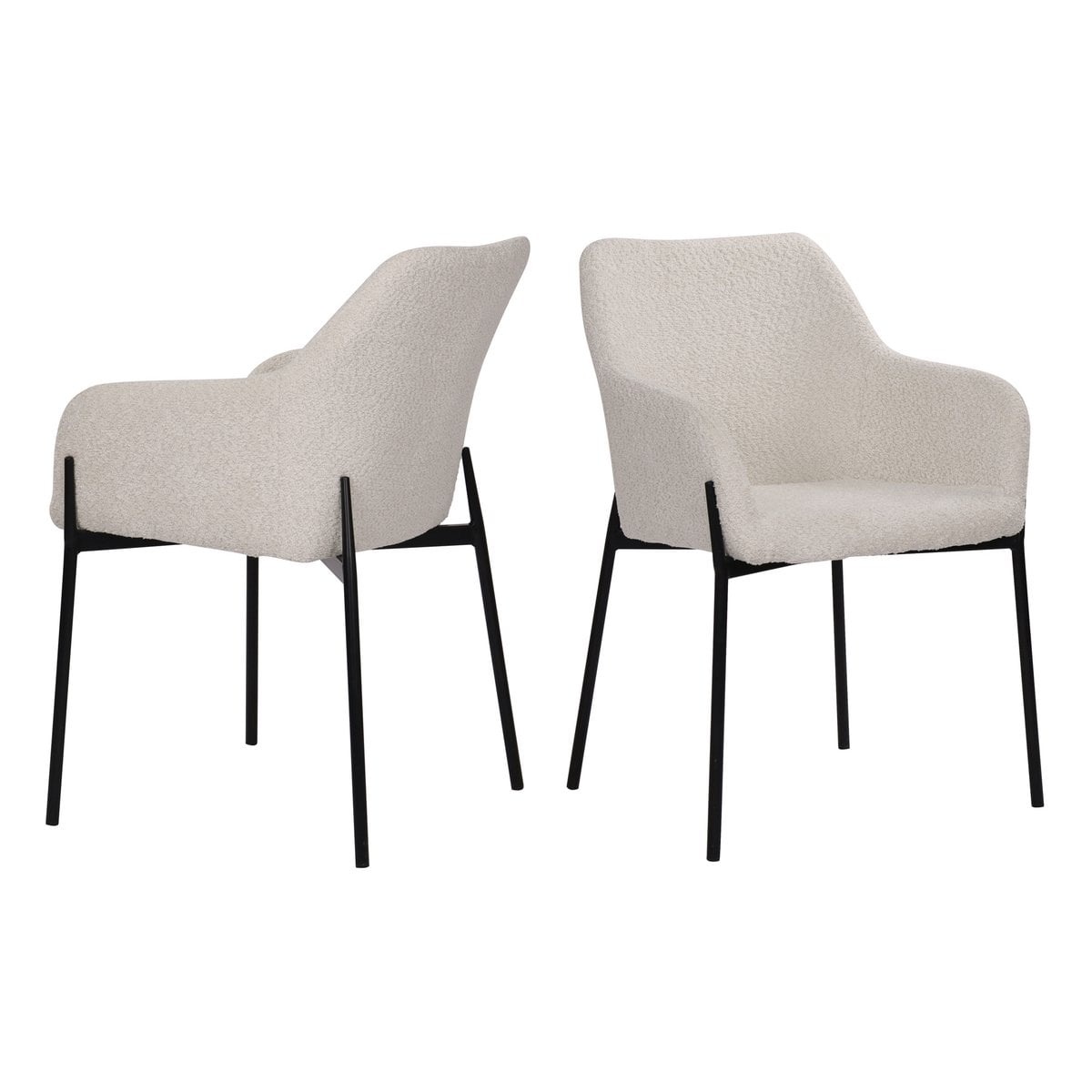 KantoormeubelenPlus Set van 2 fauteuils met bouclé hoes