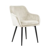 SalesFever Eetkamerstoel crème fluweel