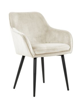 SalesFever Eetkamerstoel crème fluweel