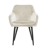 SalesFever Eetkamerstoel crème fluweel