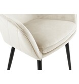 SalesFever Eetkamerstoel crème fluweel