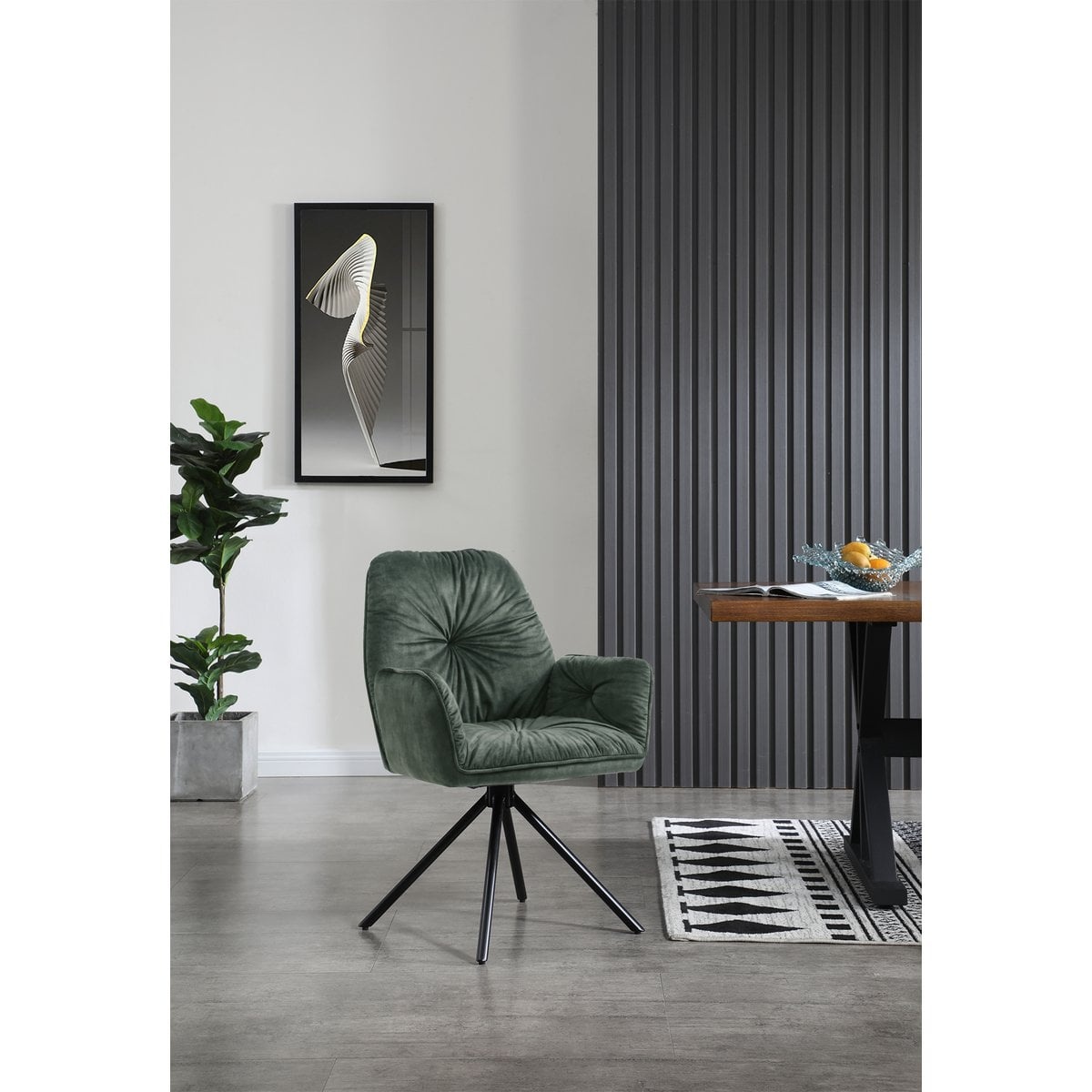 SalesFever Fauteuil met 360° draaifunctie, donkergroen