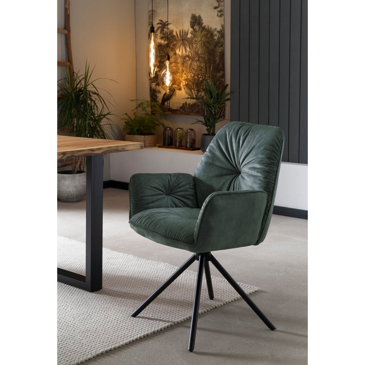SalesFever Fauteuil met 360° draaifunctie, donkergroen
