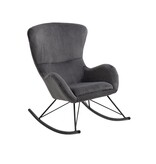 SalesFever Schommelstoel in lamsvachtlook donkergrijs