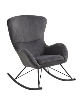 SalesFever Schommelstoel in lamsvachtlook donkergrijs