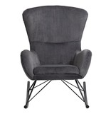 SalesFever Schommelstoel in lamsvachtlook donkergrijs