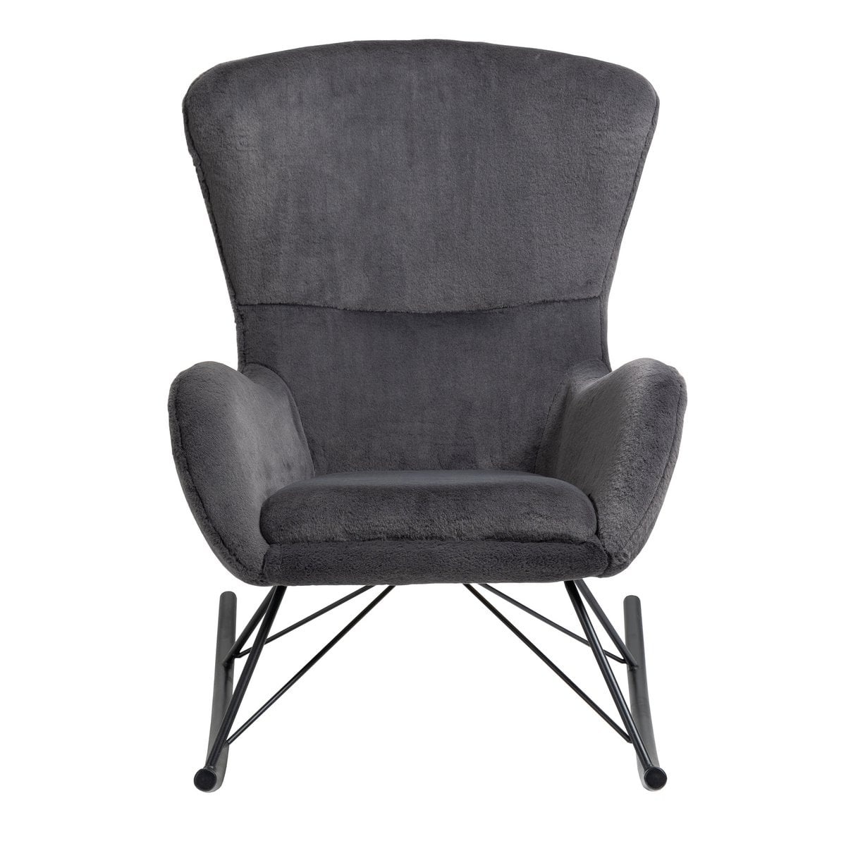 SalesFever Schommelstoel in lamsvachtlook donkergrijs
