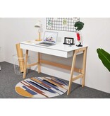 KantoormeubelenPlus Bureau, wit, houten poten