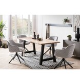 SalesFever Fauteuil met honingraatquilt in lichtgrijs